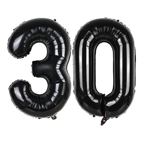 Giant Black Balloon Number 30,40 Inch Black 30th Mylar Foil Helium ...