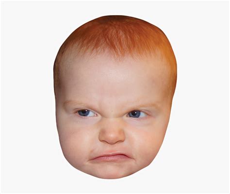 Infant Human Head Child Face - Angry Baby Face Png, Transparent Png - kindpng