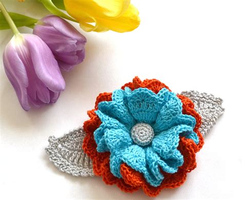 Crochet Flowers Pattern Flowers Applique Crocheted Flower - Etsy UK