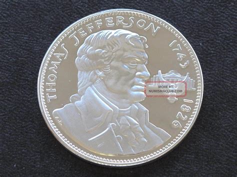 Thomas Jefferson Sterling Silver Coin Medal Franklin D0947