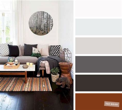 The best living room color schemes - Brown & Charcoal Palette