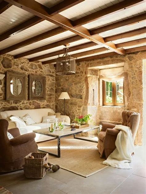 57 Exposed stone wall ideas for a modern interior | My desired home | Rustic living room design ...