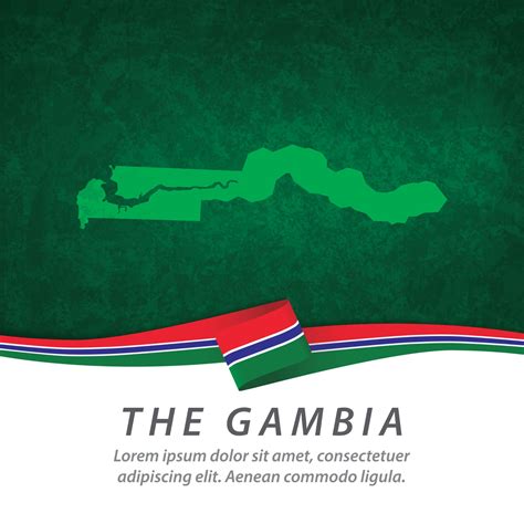 The Gambia flag with map 2711316 Vector Art at Vecteezy