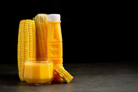 Free Photo | Close up on bottle of corn juice ready to eat