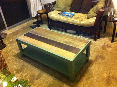 Rustic modern coffee table. Sage green paint with an old floor to top it! | Sage green paint ...