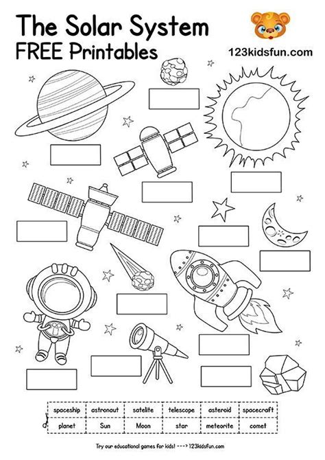 Kindergarten Solar System Worksheets