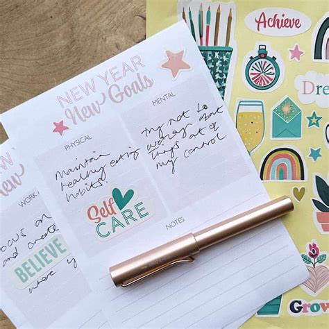 New Year New Goals: Free Printable Planner Page and Stickers