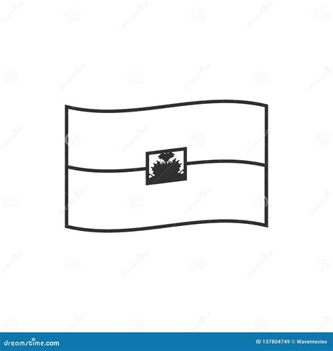 Haiti Flag Icon in Black Outline Flat Design Stock Vector ...