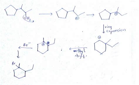 organic chemistry - Carbocation rearrangement with expansion of five ...