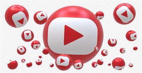 Premium PSD | Youtube logo emoji 3d render balloon symbol with youtube sign