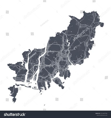 Busan Map Detailed Vector Map Busan Stock Vector (Royalty Free ...