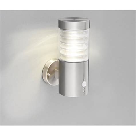 Endon Equinox Outdoor LED Single PIR Wall Light In Marine Grade Brushed ...