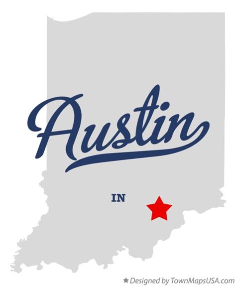 Map of Austin, IN, Indiana