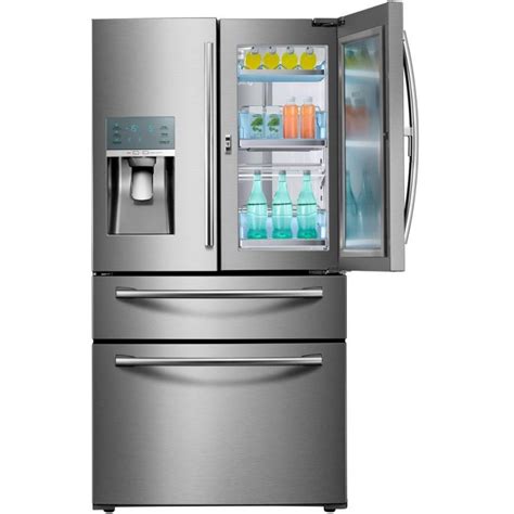 Samsung RF22KREDBSR 22.4 cu. Ft. Food Showcase 4-Door French Door Refrigerator in Stainless ...