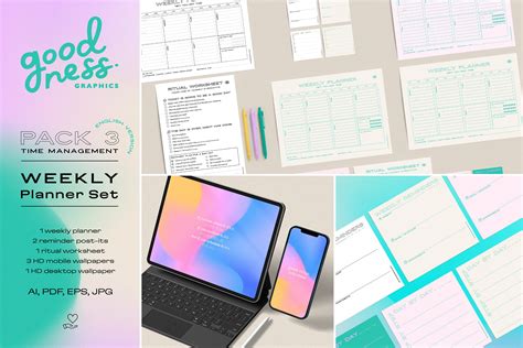 TIME MANAGEMENT_WEEKLY Planner Set_Print and Digital Templates ...