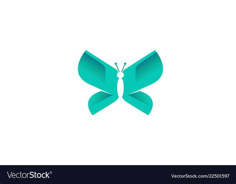 Creative abstract blue butterfly logo Royalty Free Vector