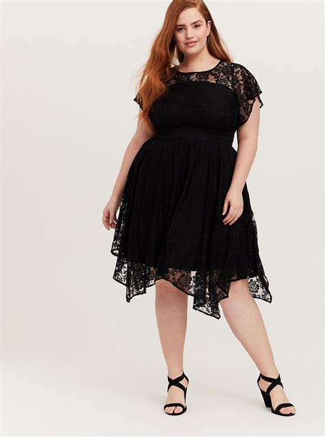 Midi Lace Handkerchief Dress