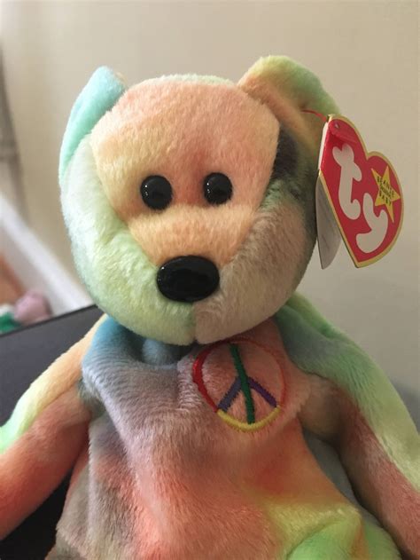 Super Rare Ty Beanie Baby Peace Bear 1996 Sixth Generation | Etsy