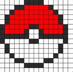 Pokeball Pixel Art Grid