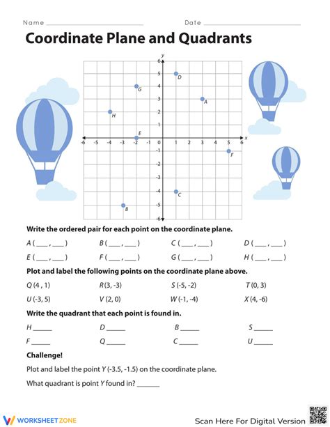 Coordinate Plane And Quadrants Worksheet