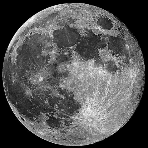 Moon Map (Lunar Map) with the names and locations of the Maria and major craters