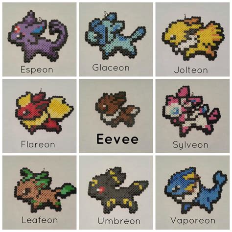 Eevee's Evolutions - Perler Sprites by dynamicbeadworks on DeviantArt