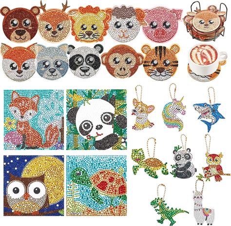 Amazon.com: Zonon 22 Pcs Animal Themed Diamond Painting Kits Includes ...