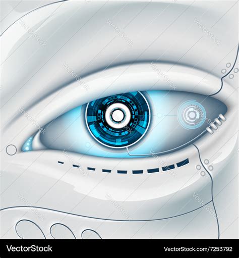 Eye of the robot Royalty Free Vector Image - VectorStock