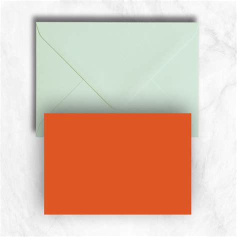 Orange A6 Blank Cards and Powder Green Envelopes – Pemberly Fox