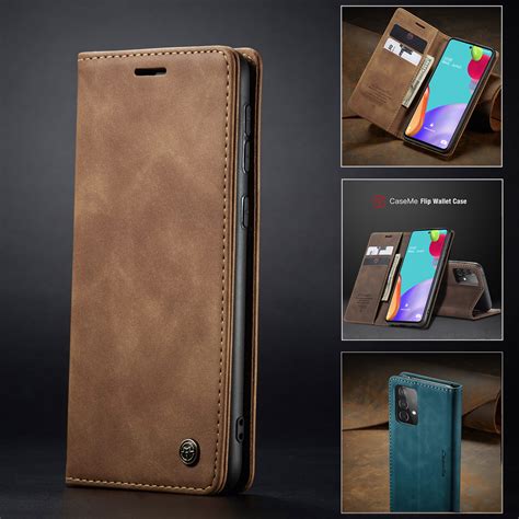 Samsung Galaxy A52S A52 A72 4G 5G Flip Matte Leather Phone Case Card ...