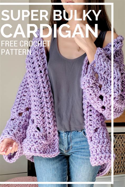 Super Chunky Hexagon Cardigan - Free Crochet Pattern | Crochet cardigan ...