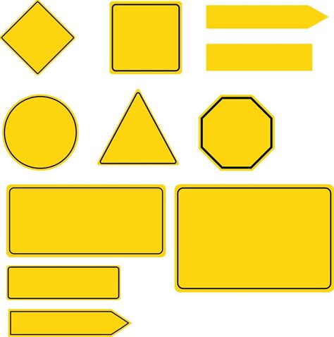 Collection of yellow road signs on white background. Yellow Roadsigns set. flat style. 12739554 ...