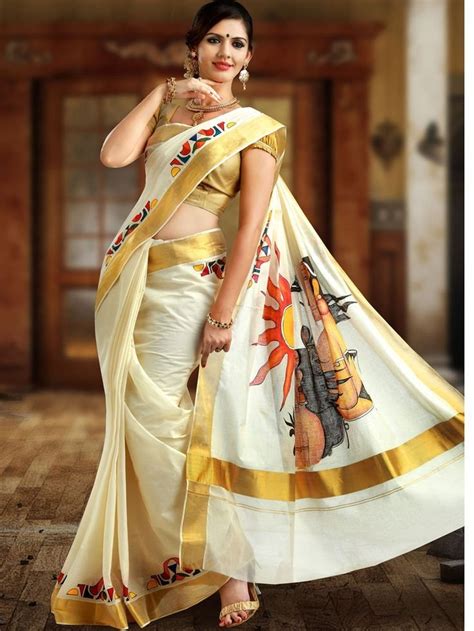 Kerala Wedding Sarees in Different Color Combinations