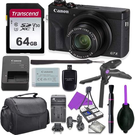 Canon PowerShot G7 x Mark III Camera Bundle with Tripod, 64GB SD Memory, Case - New - Walmart.com