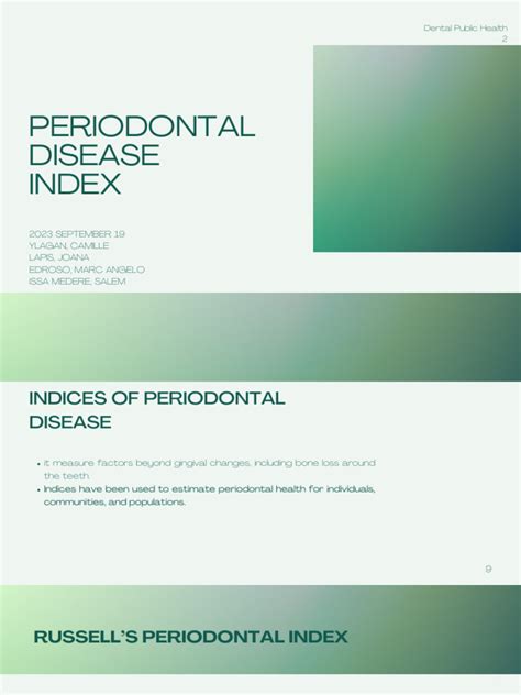 Group 4 Periodontal Disease Index | PDF | Periodontology | Diseases And Disorders