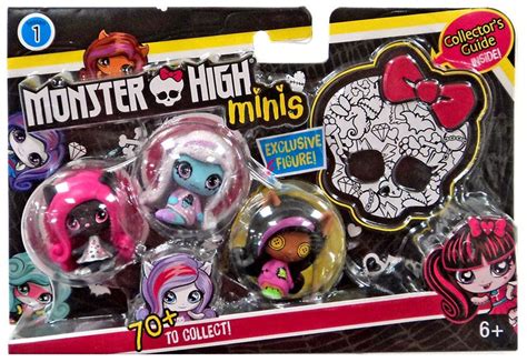 Monster High Minis Series 1 Clawdeen Wolf, Abbey Bominable Catty Noir Mini Figure 3-Pack Mattel ...