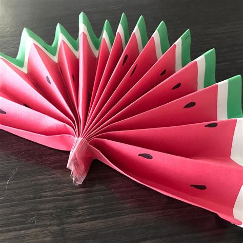 Paper Fan Craft For Kids Lets Make Watermelon Paper Fans Les Petits ...