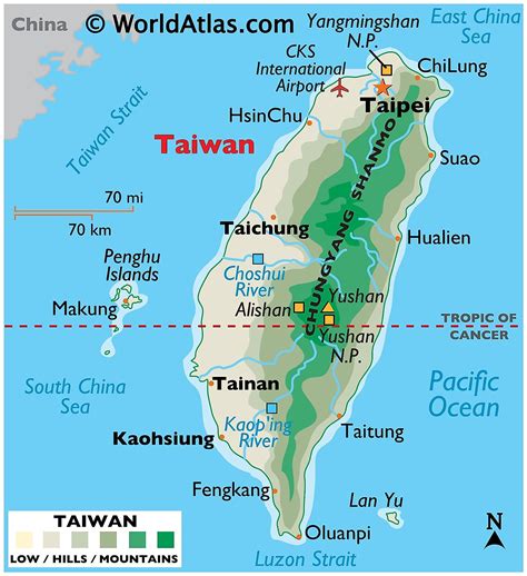 Taiwanin kartat ja faktat - Maailman atlas | Li Linguas