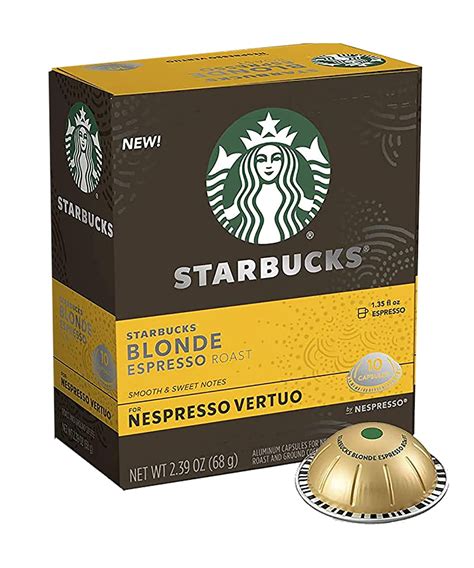 Starbucks Coffee Nespresso Vertuo Capsules, Blonde Espresso Roast - 10 ...