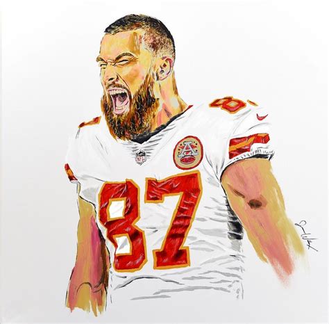 Travis Kelce - The Art of Jason Wilcox - Paintings & Prints, Sports ...