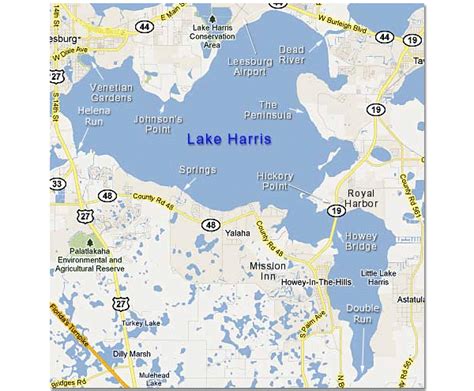 Harris Chain Of Lakes Map - Topographic Map World