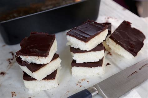 Coconut Chocolate Squares Recipe - Foodflag