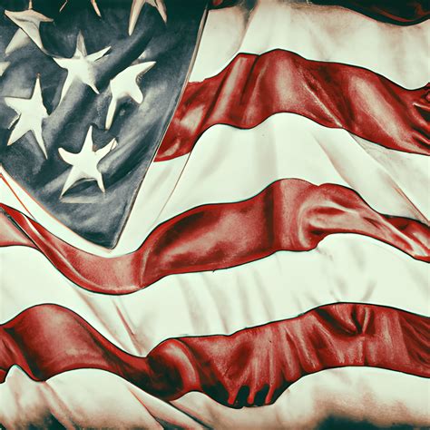 Vintage USA Flag Photograph with Hyper Realistic Painting Detail · Creative Fabrica