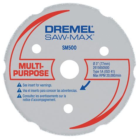 DREMEL CutOff Wheel, 3"x.750"x20mm, 20000rpm - 24T737|SM500 - Grainger