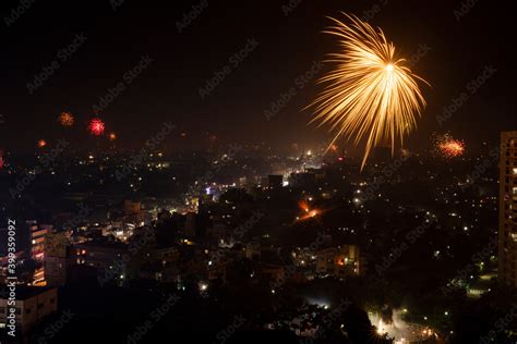 Fireworks in the Sky in Diwali Festival. Diwali is biggest festival of India. Diwali is Festival ...