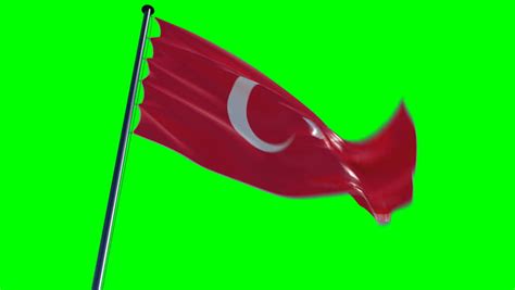 Turkey Flag with Greenscreen and Stock Footage Video (100% Royalty-free ...