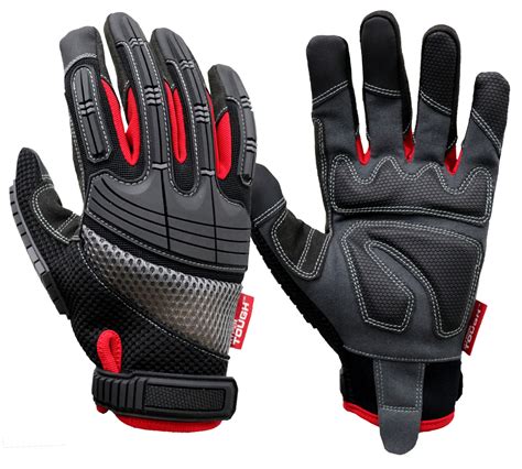 Hyper Tough High Performance Black Synthetic Leather Mechanic Gloves ...