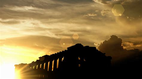 The Parthenon, Greece over sunset, 3d animation. Motion Background 00: ...