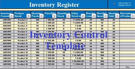 Download Inventory Control Excel Template - ExcelDataPro