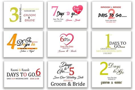 Wedding Countdown Day to go PNG | Days To Go PNG | Wedding countdown ...